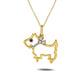0.05 CT. T.W. Black Enhanced and White Natural Diamond Dog Pendant in Sterling Silver with 14K Gold Plate