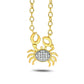 0.05 CT. T.W. Natural Diamond Crab Necklace in Sterling Silver with 14K Gold Plate
