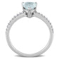 Pear-Shaped Aquamarine and 0.13 CT. T.W. Natural Diamond Ring in Solid 14K White Gold