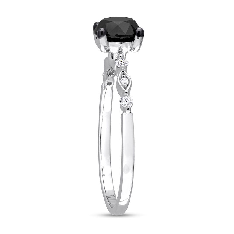 1.0 CT. T.W. Black Enhanced and White Natural Diamond Engagement Ring in Solid 10K White Gold