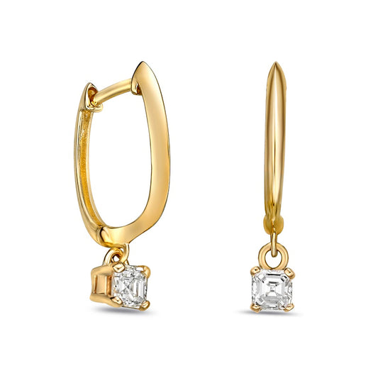 0.25 CT. T.W. Certified Asscher-Cut Diamond Solitaire Drop Earrings in 14K Gold (I/VS2)