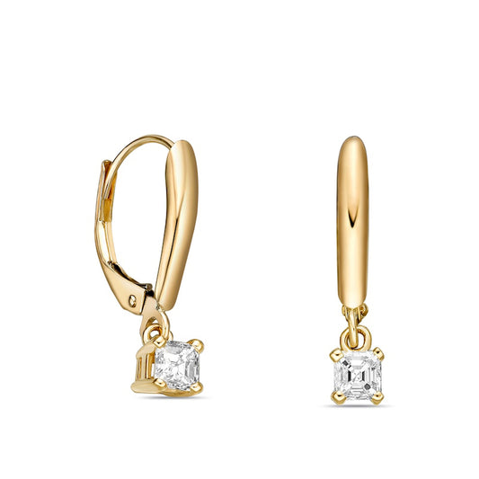 0.25 CT. T.W. Certified Asscher-Cut Diamond Solitaire Drop Earrings in 14K Gold (I/VS2)