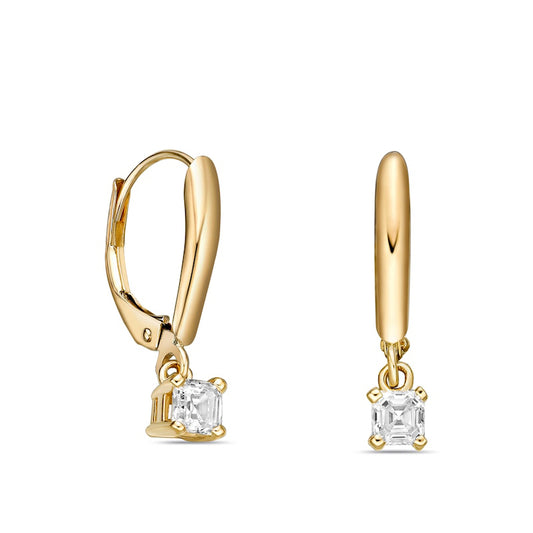 0.5 CT. T.W. Certified Asscher-Cut Diamond Solitaire Drop Earrings in 14K Gold (I/VS2)