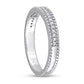 0.10 CT. T.W. Natural Diamond Multi-Row Beaded Anniversary Band in Sterling Silver
