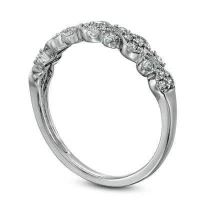 0.33 CT. T.W. Natural Diamond Milgrain Stackable Band in Solid 10K White Gold
