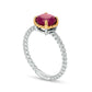 7.0mm Ruby Solitaire Rope-Textured Frame and Shank Ring in Sterling Silver and Solid 10K Yellow Gold