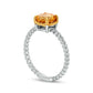 7.0mm Citrine Solitaire Rope-Textured Frame and Shank Ring in Sterling Silver and Solid 10K Yellow Gold