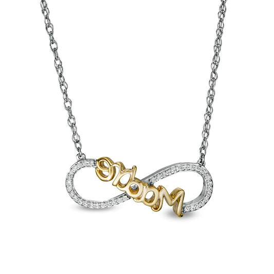 0.07 CT. T.W. Natural Diamond "Madre" Infinity Loop Necklace in Sterling Silver with 14K Gold Plate