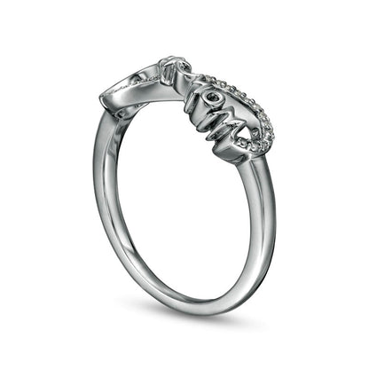 0.05 CT. T.W. Natural Diamond "Mom" Infinity Arrow Ring in Sterling Silver