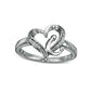 Natural Diamond Accent Heart Ring in Sterling Silver