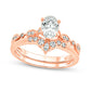 0.75 CT. T.W. Oval Natural Diamond Contour Antique Vintage-Style Bridal Engagement Ring Set in Solid 14K Rose Gold (I/I2)