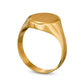Multi-Finish Signet Ring in Solid 10K Yellow Gold