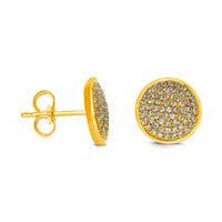 0.33 CT. T.W. Composite Diamond Circle Stud Earrings in Sterling Silver with 14K Gold Plate