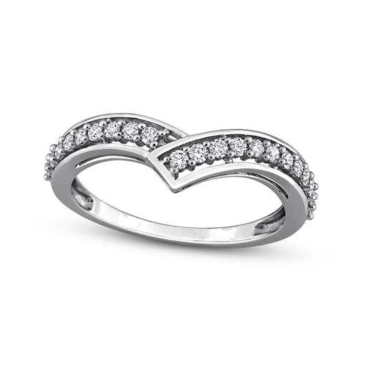 0.33 CT. T.W. Natural Diamond Bypass Contour Anniversary Band in Solid 10K White Gold