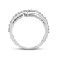 0.33 CT. T.W. Natural Diamond Bypass Contour Anniversary Band in Solid 10K White Gold