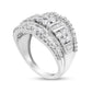 2.0 CT. T.W. Quad Natural Diamond Contour Edge Ring in Sterling Silver