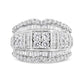 2.0 CT. T.W. Quad Natural Diamond Contour Edge Ring in Sterling Silver