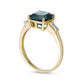 8.0mm Cushion-Cut London Blue and White Topaz Side Accent Ring in Solid 10K Yellow Gold