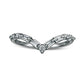 0.17 CT. T.W. Baguette and Round Natural Diamond Chevron Anniversary Band in Solid 14K White Gold