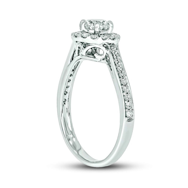 0.75 CT. T.W. Natural Diamond Bypass Engagement Ring in Solid 14K White Gold (I/I2)