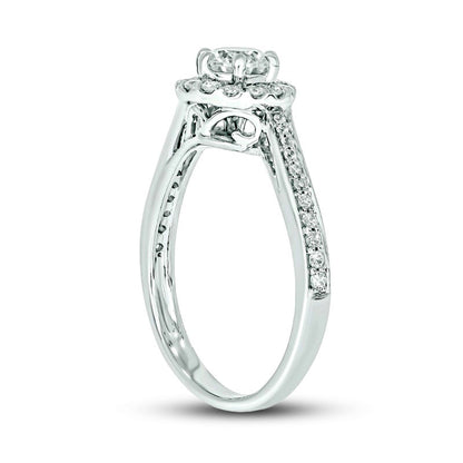 0.75 CT. T.W. Natural Diamond Bypass Engagement Ring in Solid 14K White Gold (I/I2)