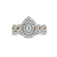 1.0 CT. T.W. Pear-Shaped Natural Diamond Double Frame Twist Shank Bridal Engagement Ring Set in Solid 14K Gold