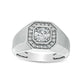 Men's 1.25 CT. T.W. Natural Diamond Octagonal Frame Wedding Band in Solid 14K White Gold