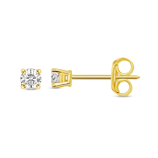 0.1 CT. T.W. Diamond Solitaire Stud Earrings in 14K Gold (I/I2)