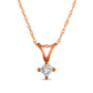 0.17 CT. Princess-Cut Natural Clarity Enhanced Solitaire Tilted Pendant in 14K Rose Gold (J/I3)
