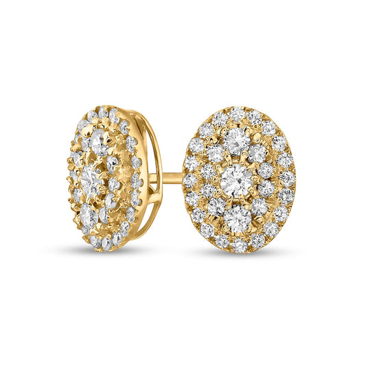 0.75 CT. T.W. Composite Oval-Shaped Diamond Frame Stud Earrings in 10K Gold