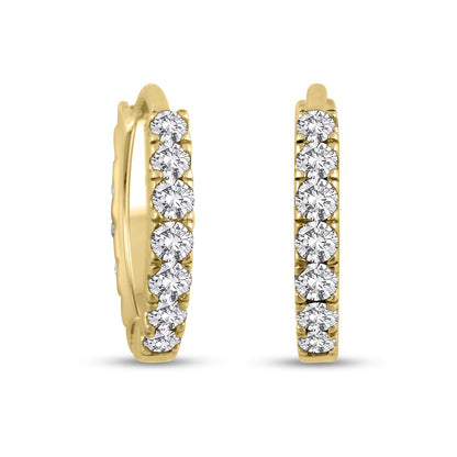 0.25 CT. T.W. Diamond Hoop Earrings in 10K gold