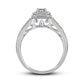 0.25 CT. T.W. Baguette and Round Natural Diamond Octagonal Frame Promise Ring in Solid 10K White Gold