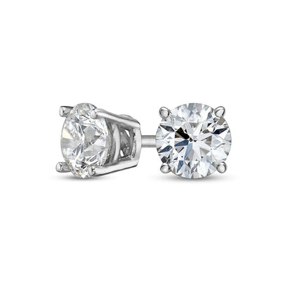 0.38 CT. T.W. Diamond Solitaire Stud Earrings in 14K White Gold (J/I1)