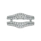 0.63 CT. T.W. Natural Clarity Enhanced Diamond Contour Double Row Solitaire Enhancer in Solid 14K White Gold