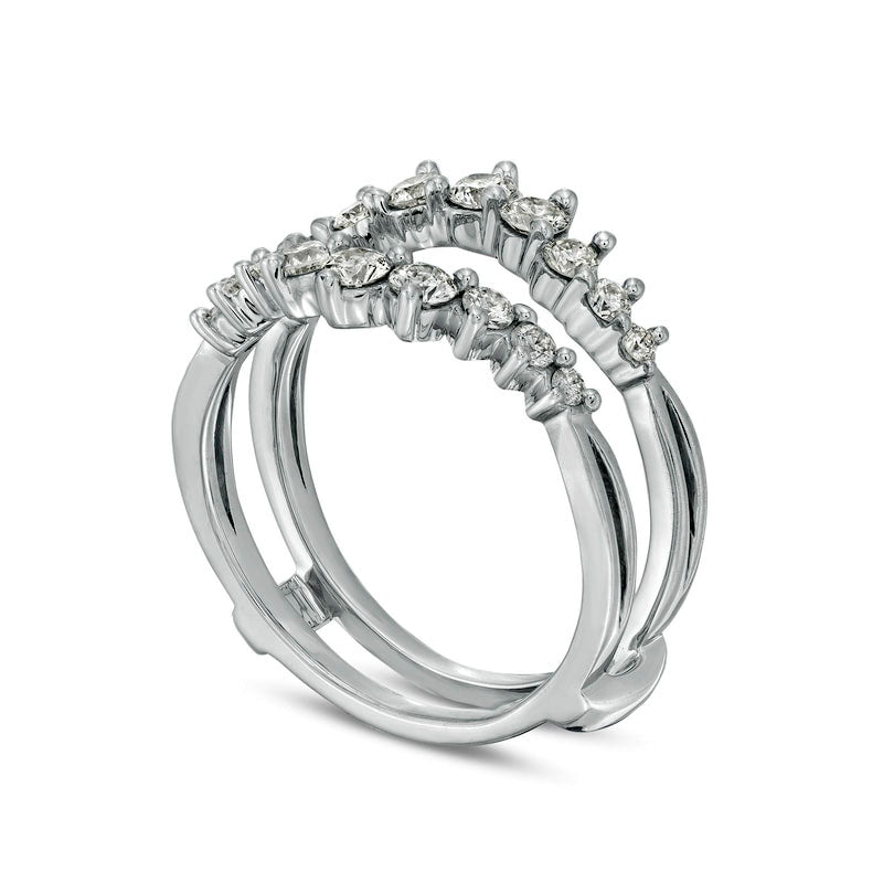 0.75 CT. T.W. Natural Clarity Enhanced Diamond Graduated Split Shank Solitaire Enhancer in Solid 10K White Gold