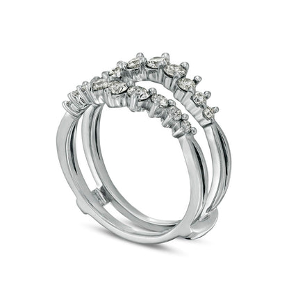 0.75 CT. T.W. Natural Clarity Enhanced Diamond Graduated Split Shank Solitaire Enhancer in Solid 10K White Gold