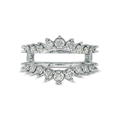 0.75 CT. T.W. Natural Clarity Enhanced Diamond Graduated Split Shank Solitaire Enhancer in Solid 10K White Gold