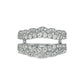 1.0 CT. T.W. Natural Clarity Enhanced Diamond Double Row Scallop Edge Solitaire Enhancer in Solid 14K White Gold