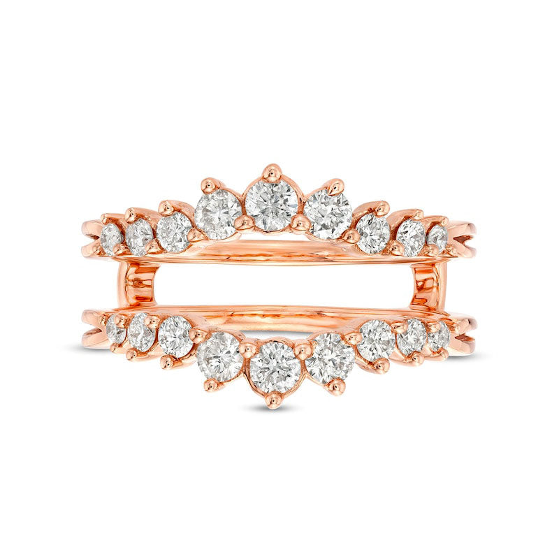 0.75 CT. T.W. Natural Clarity Enhanced Diamond Graduated Split Shank Solitaire Enhancer in Solid 10K Rose Gold