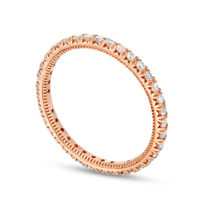 0.50 CT. T.W. Natural Diamond Antique Vintage-Style Eternity Band in Solid 10K Rose Gold