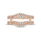 0.63 CT. T.W. Natural Clarity Enhanced Diamond Contour Double Row Solitaire Enhancer in Solid 14K Rose Gold