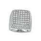 Men's 4 CT. T.W. Natural Diamond Square Stacked-Top Ring in Solid 10K White Gold