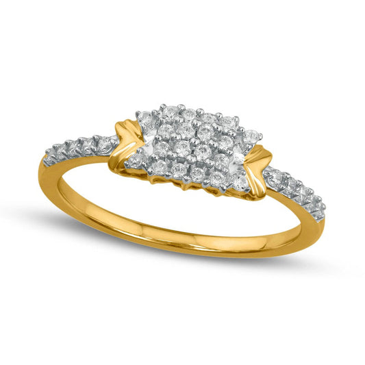 0.20 CT. T.W. Composite Natural Diamond Arrow-Sides Promise Ring in Solid 10K Yellow Gold