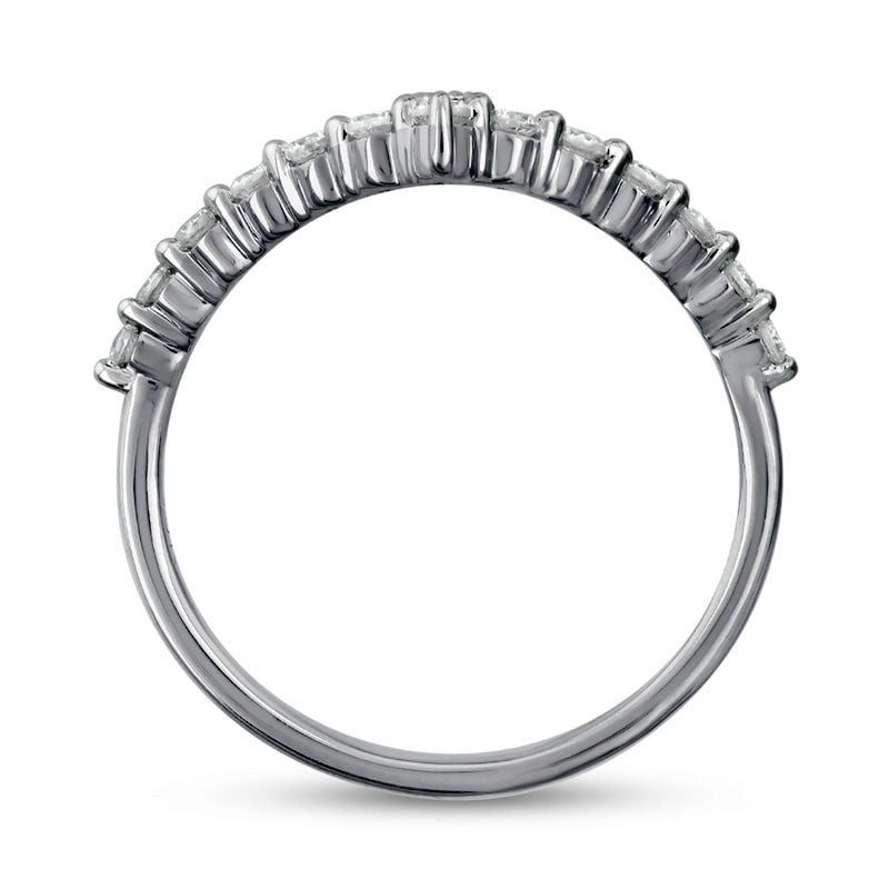 0.25 CT. T.W. Composite Natural Diamond Chevron Promise Ring in Solid 10K White Gold