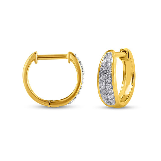 0.1 CT. T.W. Composite Diamond Hoop Earrings in 10K Gold