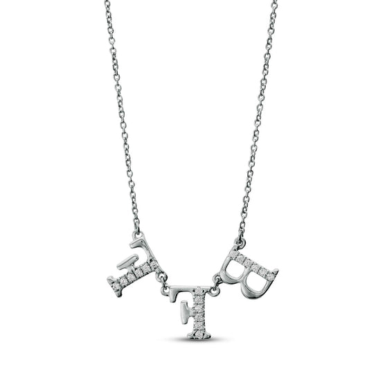 0.07 CT. T.W. Natural Diamond "BFF" Necklace in Sterling Silver