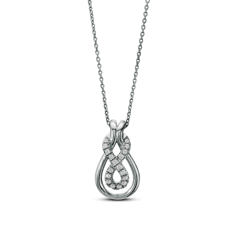 0.17 CT. T.W. Natural Diamond Infinity Loop Pendant in Sterling Silver