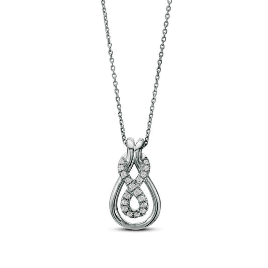 0.17 CT. T.W. Natural Diamond Infinity Loop Pendant in Sterling Silver