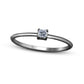 0.05 CT. Princess-Cut Natural Clarity Enhanced Diamond Solitaire Promise Ring in Solid 10K White Gold