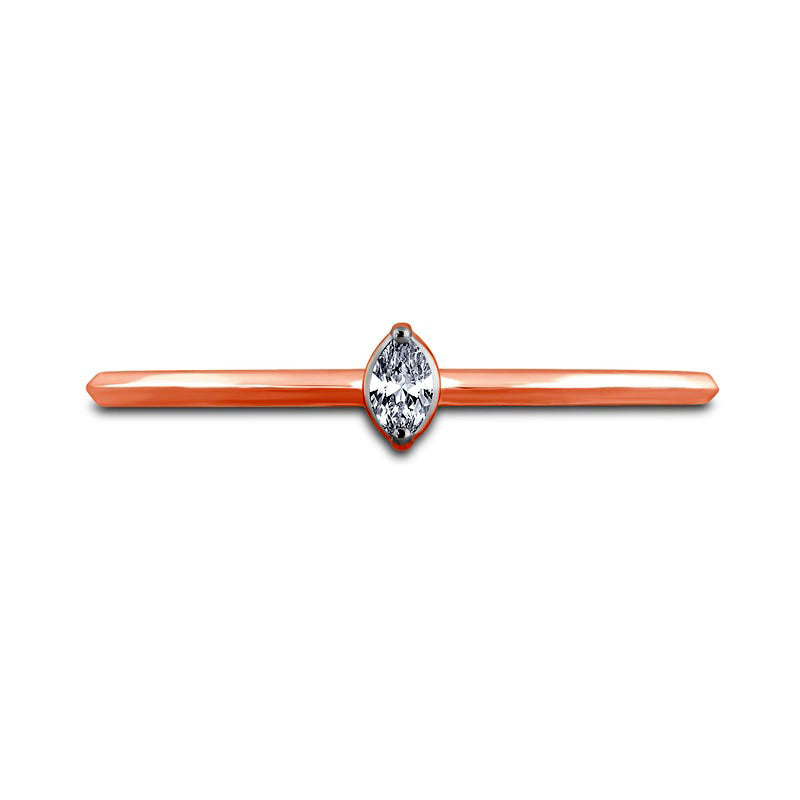 0.05 CT. Pear-Shaped Natural Clarity Enhanced Diamond Solitaire Promise Ring in Solid 10K Rose Gold
